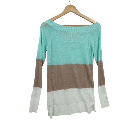 Victoria's Secret Pullover Sweater Womens Size S Colorblock Lightweight Romantic - Picture 2 of 11